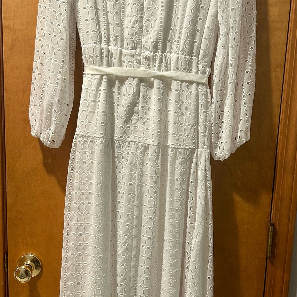 White House Black Market White Eyelet maxi dress - Picture 2 of 4